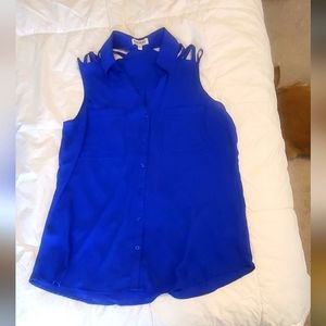 Express portofino shirt blue blouse size m